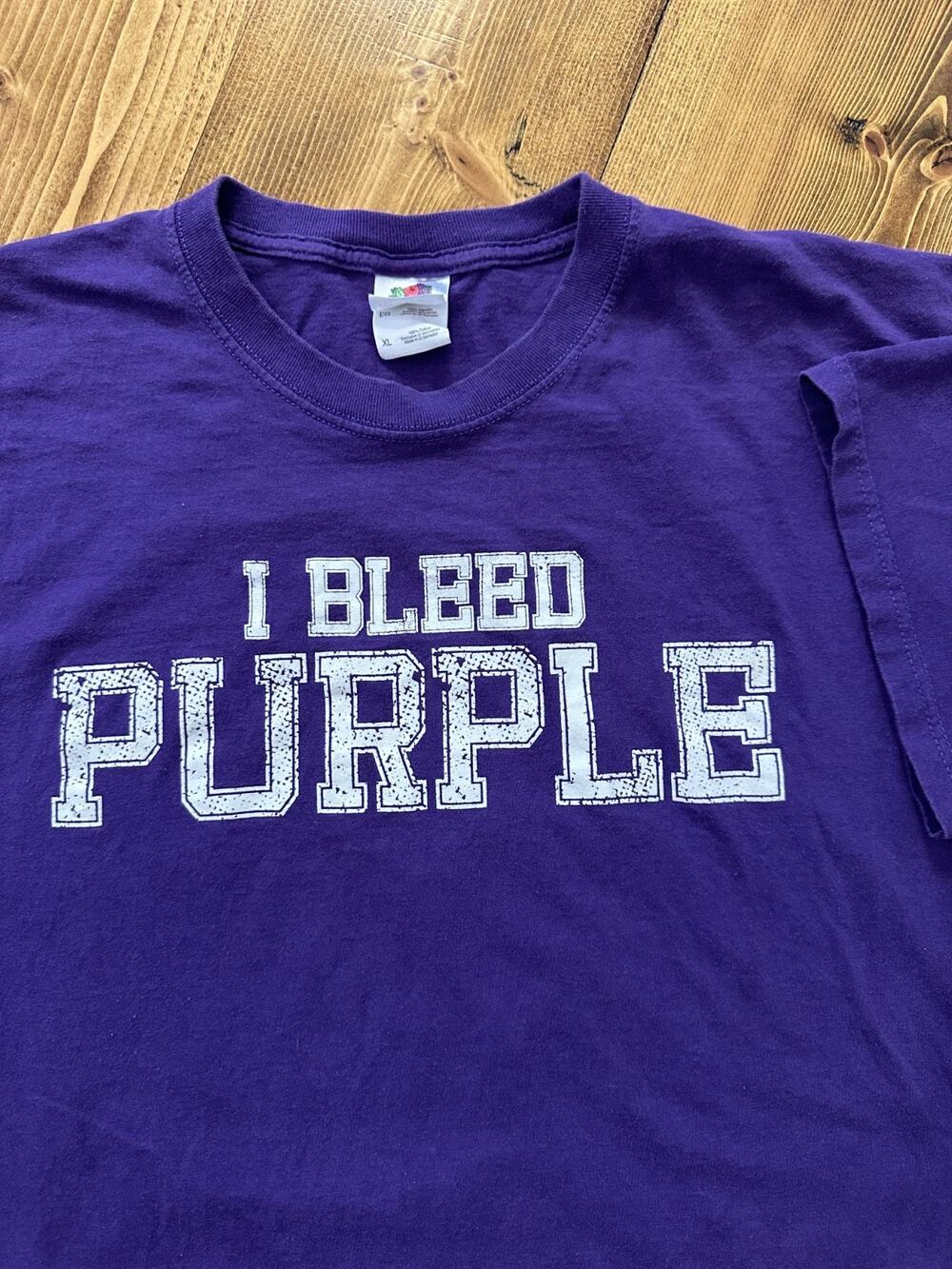 James Madison University JMU I Bleed Purple Vintage T-Shirt XL Double Sided Tee